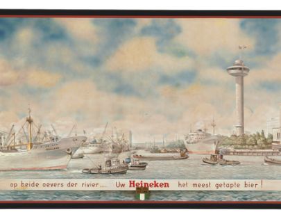 15797 Havengezicht Rotterdam, 'op beide oevers der rivier... Uw Heineken het meest getapte bier -1.jpg
